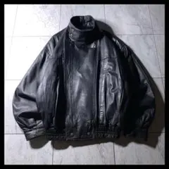 スペイン製 短丈 ラムレザー スイングトップ A-2 フライトジャケット 黒