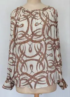 新品タグ付き H&M リチャードアラン コラボ ブラウス M 総柄 体型カバー