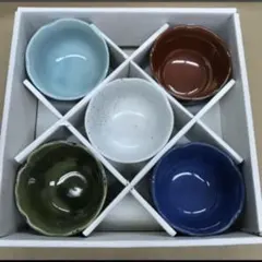 小鉢 5個セット　五彩盛付小鉢　彩りのうつわ　食器 小皿 昭和レトロ 和食器