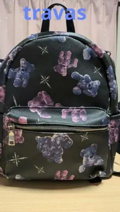 TRAVAS TOKYO クマ 総柄 バックパック ブラック×ブルー - メルカリ