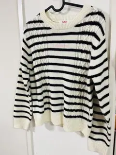 ピンクラテ☆ストライプニットセーター M/165