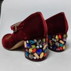 Anna Sui アナ・スイ カラフルビジューヒール 赤