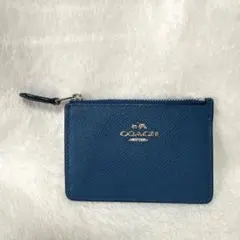 新品未使用】COACH コーチ ターコイズ キーリング付 コインカード 