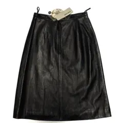 ✨新品タグ付✨JHA-JHA ラムレザー　ひざ丈スカート ブラック