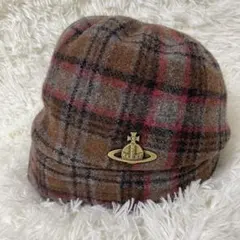希少 ヴィヴィアンウエストウッド オーブチェック柄キャスケット ハット 希少 ヴィヴィアンウエストウッド オーブチェック柄キャスケット