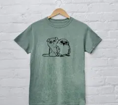 【新品、同柄２枚おまとめでお得にゲット】フクロウと猫のTシャツのサムネイル