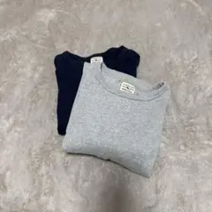 コットン長袖Tシャツ グレー ネイビー 2色セット S 野良猫様 専用