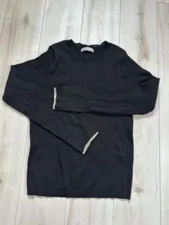 natural couture 黒リブニットセーター Fサイズ