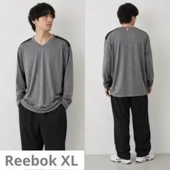 Reebok リーボック 長袖　Vネックトレーニングウエア　XL グレーのサムネイル