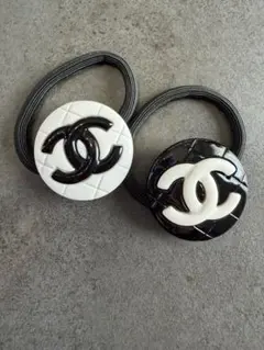 CHANEL ヘアゴム 2点セット 黒 白 ノベルティ 韓国購入 未使用