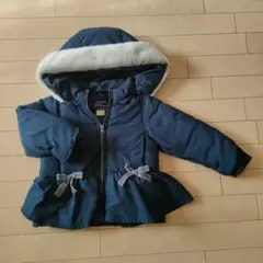 petit main ネイビーコート フード付き　100cm