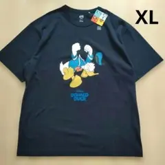 新品現行品ユニクロUTドナルドダックTシャツXL綿100%ネイビーディズニーのサムネイル