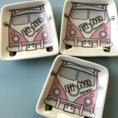 豆皿 小皿 トレー レトロカー 3枚セット ピンク ワーゲンのサムネイル