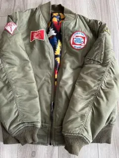 オリーブ MA-1ジャケット 幾何学模様 RODEO ロデオ カーキ