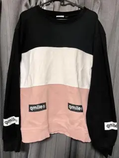 qmile® 裏起毛スウェットLサイズ 黒 白 ピンク