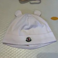 【新品】MONCLER ピンク 耳付きベビー帽子 XXS
