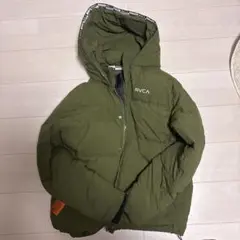 RVCA オリーブ ダウンジャケット フード付き
