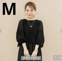 yumi✖️田中里奈コラボ　メッシュニット プルオーバー　黒　M