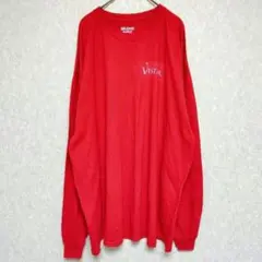 ギルダン プリント 長袖Ｔシャツ クルーネック 2XL ビッグサイズ 赤 綿ポリのサムネイル