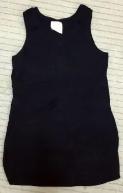 SENSE OF PLACE ブラック ノースリーブ ニット セーター リブ編み