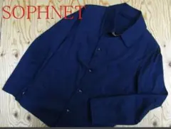 ソフネット　SOPHNETストレッチコットンステンカラージャケット　ネイビー紺色のサムネイル