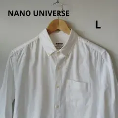 NANO UNIVERSE ホワイト ボタンダウンシャツ 　白　L