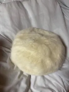 アイボリー ファー ベレー帽