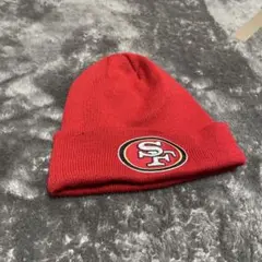 刺繍 NFL 49ers ニット帽 ビーニー レッド 赤のサムネイル