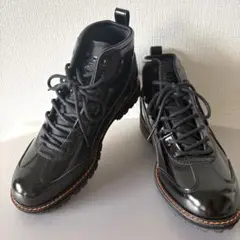 【美品】オニツカタイガー エナメル ハイカットスニーカー ブラック