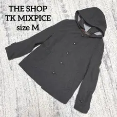 【TK MIXPICE】ジャケット 2way フード M グレー ストライプのサムネイル