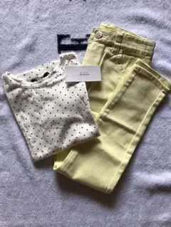 a.v.v カットソー＆カラーデニムのセットアップ