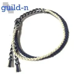 guild-n★白紺*並太２連ヘンプ麻アンクレットブレスレットミサンガ*メンズ