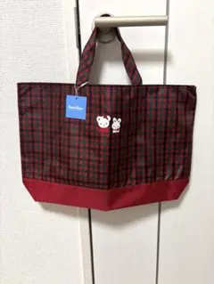 ラスト1点❣️ ファミリア　チェック　バッグ　レッド