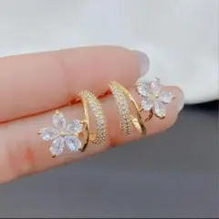 花 ゴールド ピアス 結婚式 2次会 デート 卒業式 卒園式 入学式 入園式 1