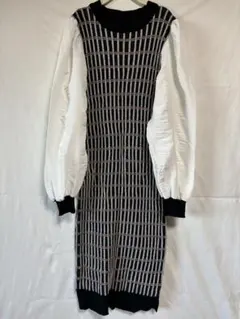 バルーンスリーブ チェック柄 ワンピース