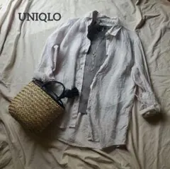UNIQLO ユニクロ プレミアムリネンシャツ ブラウス シアー素材