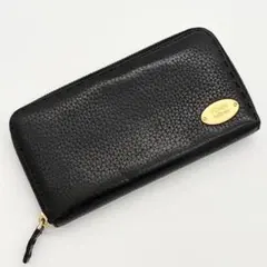 FENDI 長財布　セレリア　ラウンドファスナー　レザー　黒　ゴールド金具