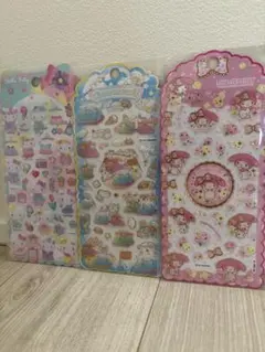 【最安‼︎正規品】キティ シナモン マイメロ ドロップジュエリーシール 3枚
