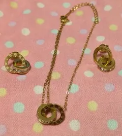 気まぐれセール✨ステンレス 製リングブレスレット& ピアスセット