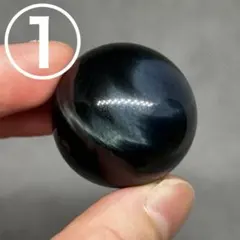 大きめ！虹入り！漆黒】最強魔除け 天然石 モリオン 丸玉92 - メルカリ