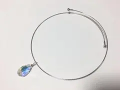 オーロラ スワロフスキー ワイヤーチョーカーネックレス