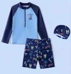新品未使用　男の子　水着 3点セット 長袖 ラッシュガード　 帽子　90〜140