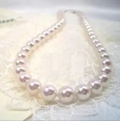 年末年始特売オーロラ花珠クラスの真珠ネックレス8－8.5㍉・花珠鑑別付