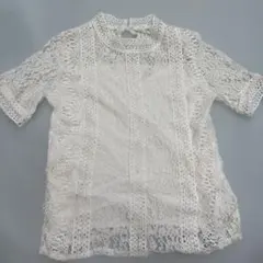 DHOLIC 美品✨️ 総レース 半袖ブラウス ホワイトのサムネイル
