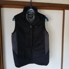 メンズベストブラックL内側アルミ保温