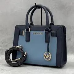 MICHAEL KORS 2way ショルダーバッグ バイカラー MKチャーム