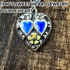 スウィートハートジュエリー勿忘草 ダブルハート シルバー ヴィンテージネックレス