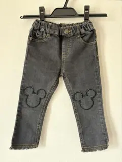 petit main ミッキー膝パッチデニム