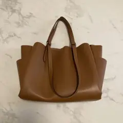 キャメル　トートバッグ　ショルダーバッグ　A4