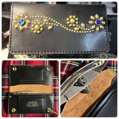 希少 木村拓哉 愛用品 HTC 財布 ウォレット 黒 フラワースタッズ